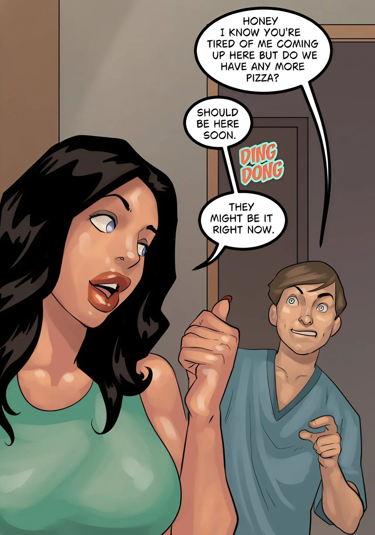 You think we're lucky enough to have a pizza delivery guy who is cute with a big cock - The poker game 4