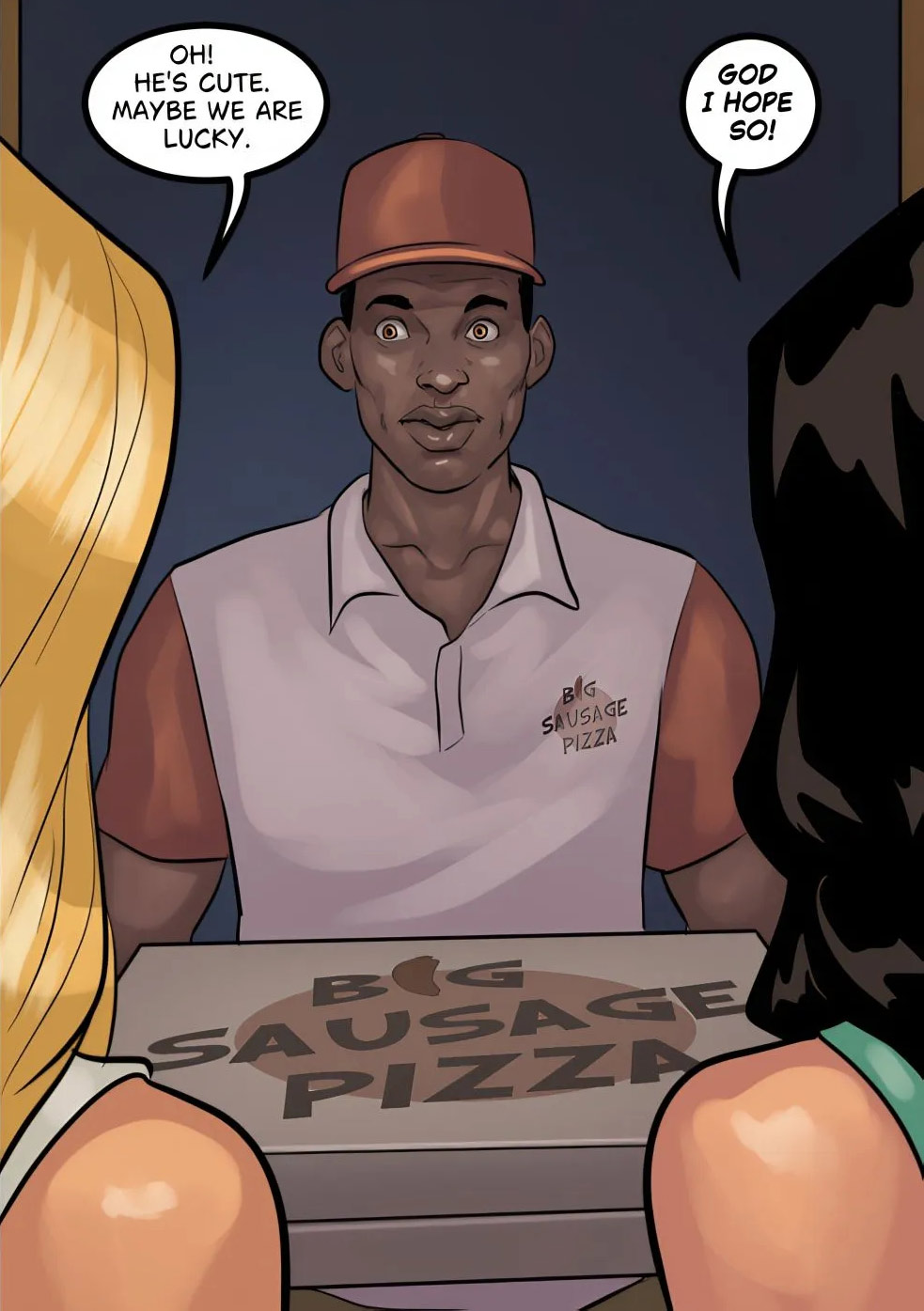 You think we're lucky enough to have a pizza delivery guy who is cute with a big cock - The poker game 4