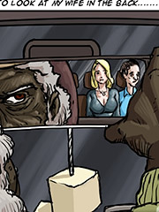 Look at my wife in the back - Pakistani taxi man takes my drunk wife by Illustrated interracial