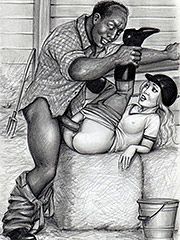 I love when my husband travels on business - Interracial art by Janus