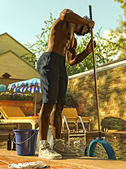 It looks like someone dipped more than their toes in the water last night - Pool dues by Tab109