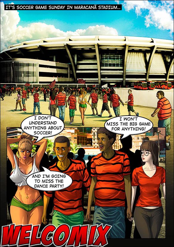 Blondie, you're in the wrong stands - Brazilian Slumdogs: Soccer In Maracana Stadium