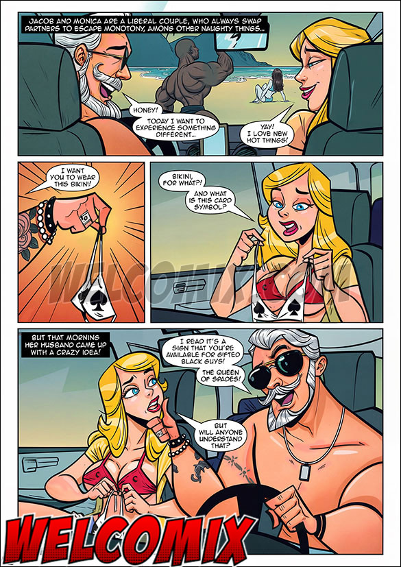He asked his wife to wear a bikini with the symbol of the suit of spades in black - Anacondas, The queen of spades
